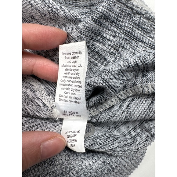 Athleta Women Gray Space Dye Cowl Neck Tunic Sweatshirt Zip Pockets XXS RN54023 - Picture 10 of 12